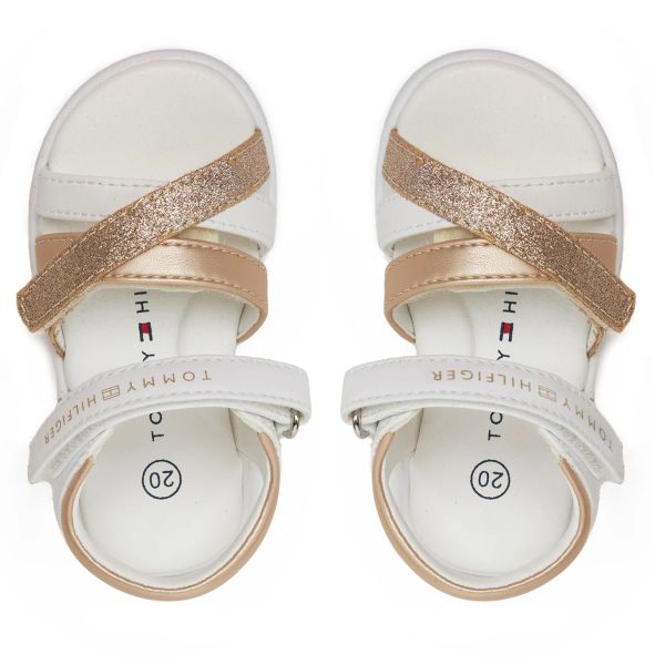 Girls' Sparkle Glitter Strap Metallic Sandals T1A2-33770-0273