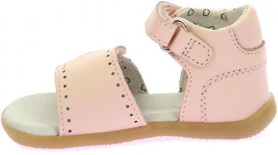 Kickers Kids' Pink Leather Sandals with Hook & Loop Closure