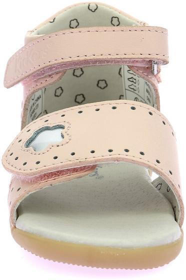 Kickers Kids' Pink Leather Sandals with Hook & Loop Closure