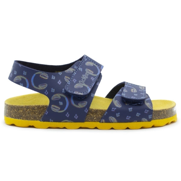 Kickers Kids Summerkro Anatomical Blue Leather Sandals with Secure Velcro 895457 -30-103