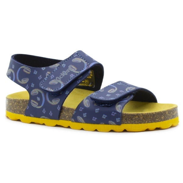 Kickers Kids Summerkro Anatomical Blue Leather Sandals with Secure Velcro 895457 -30-103