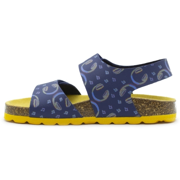 Kickers Kids Summerkro Anatomical Blue Leather Sandals with Secure Velcro 895457 -30-103