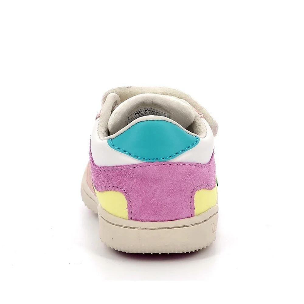 Kickers Kids White Anatomic Hook-and-Loop Sneakers for Comfortable Play