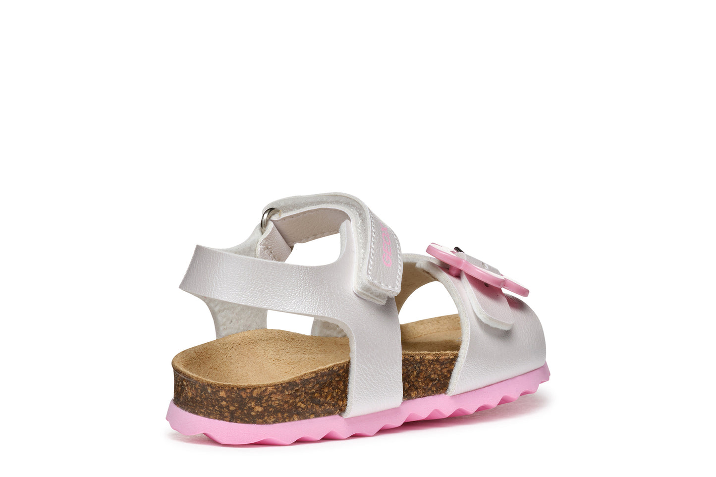Geox Chalki White Kids' Breathable Leather Sandals - Flexible Hook-and-Loop Closure