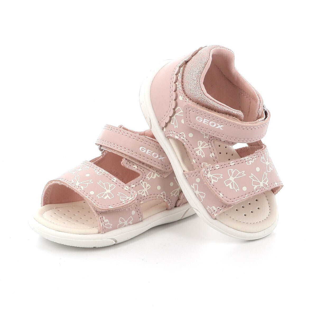 Geox Zapito Kids' Anatomic Pink Girls' Sandals with Easy Hook-and-Loop Closure