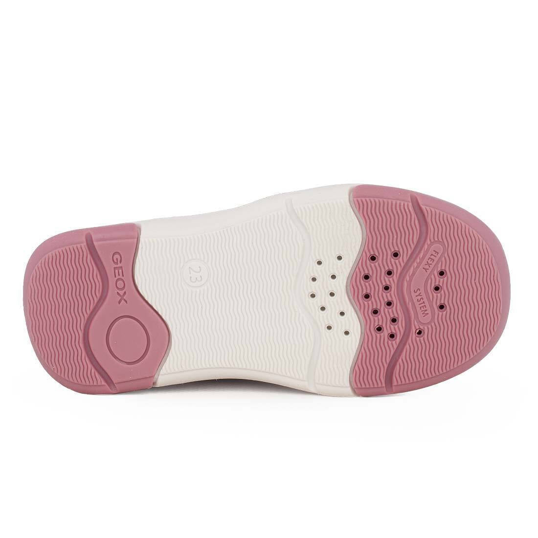 Geox B Zapito Kids High-Top Anatomic Sneakers with Velcro Closure Pink
