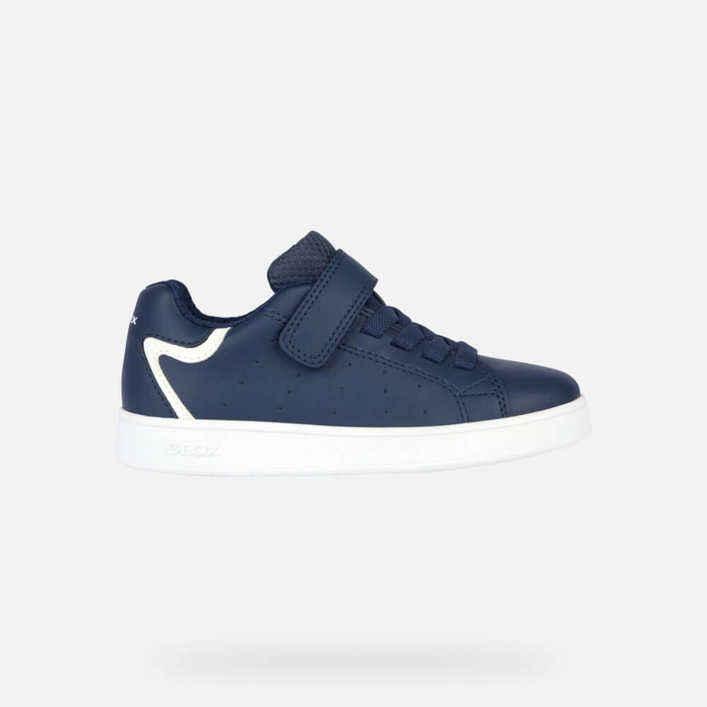 Geox Eclyper Breathable Lightweight Kids' Anatomical Sneakers with Velcro Closure, Navy Blue