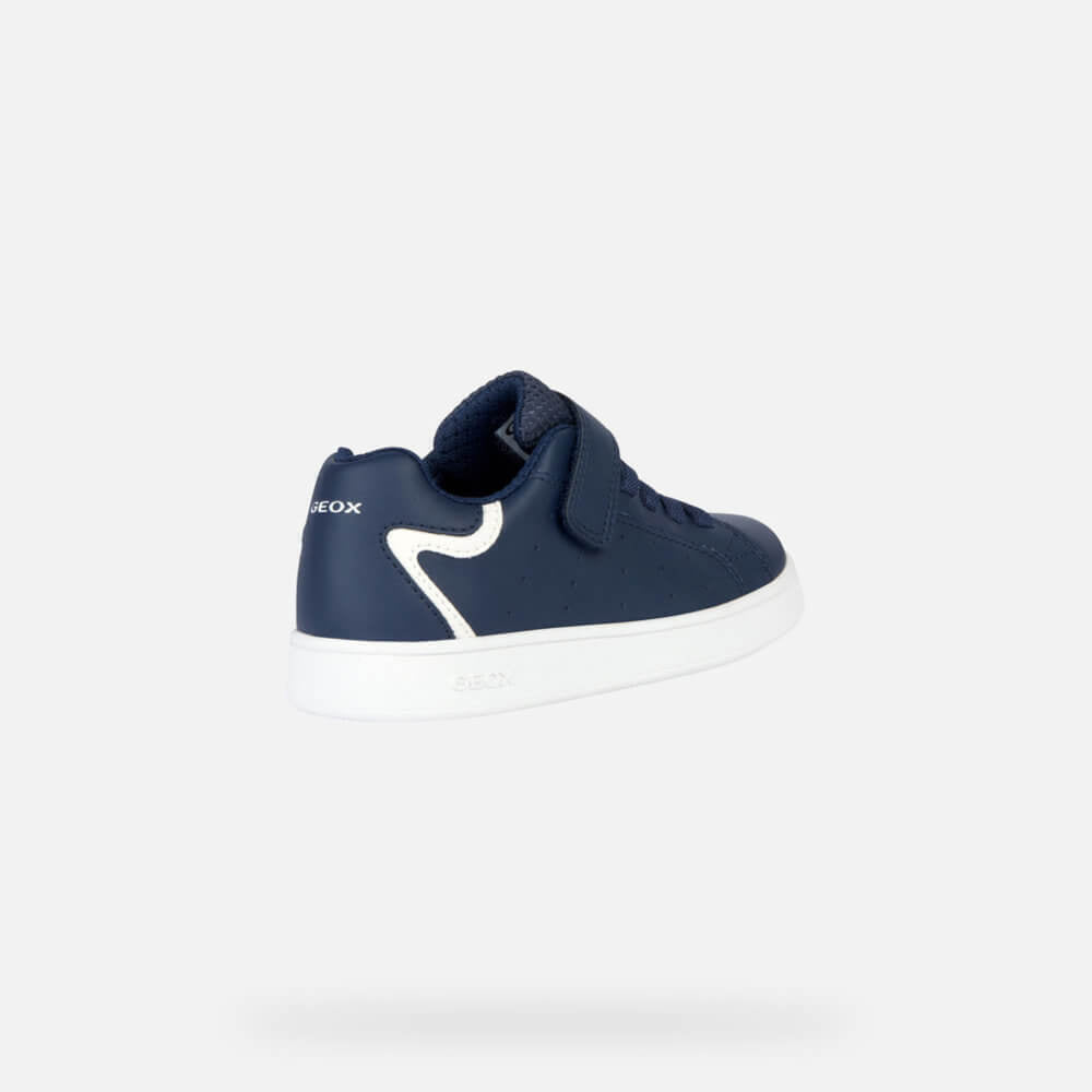 Geox Eclyper Breathable Lightweight Kids' Anatomical Sneakers with Velcro Closure, Navy Blue