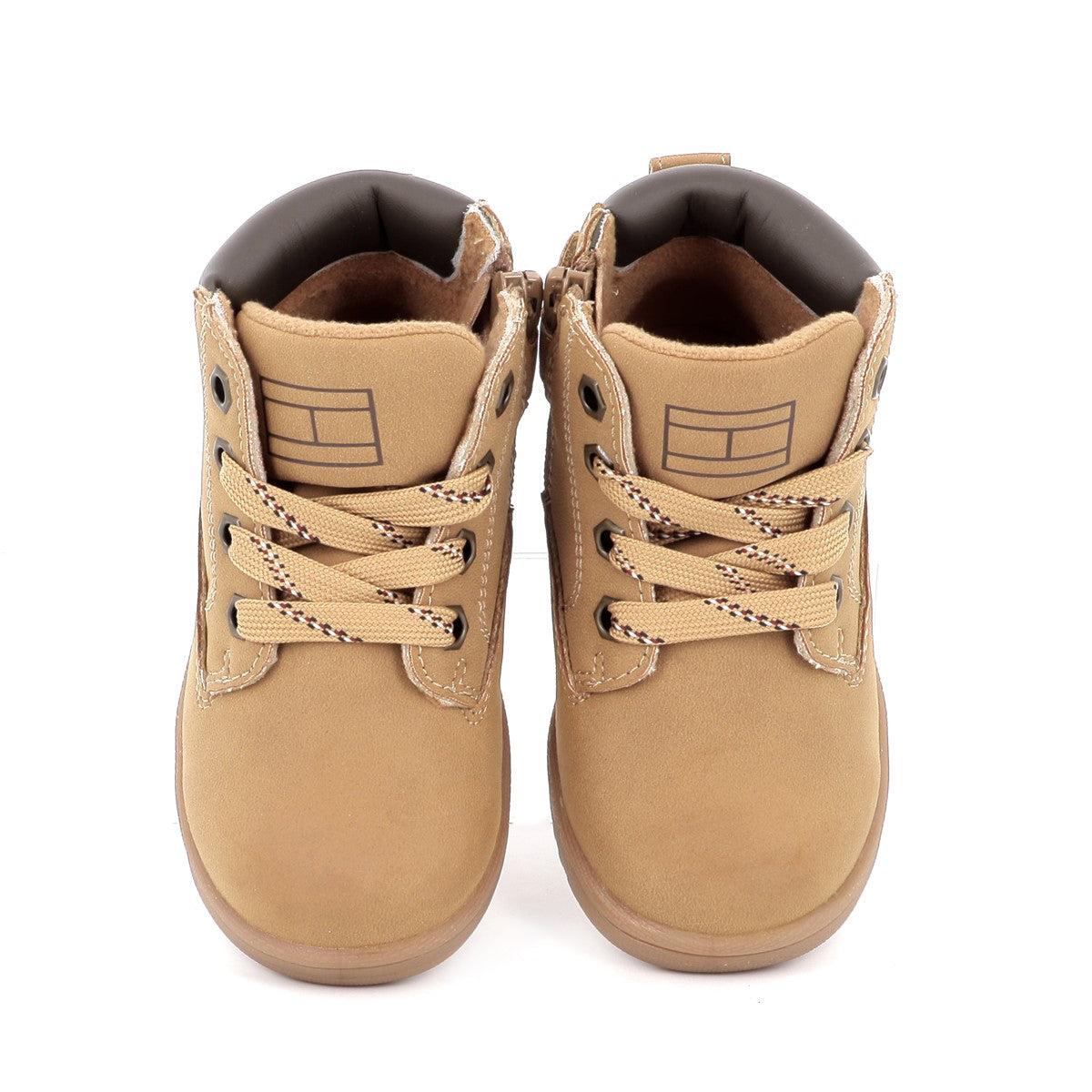 Tommy Hilfiger Kids' Brown Lace-Up Boots: Warm Fleece Lined Synthetic Leather