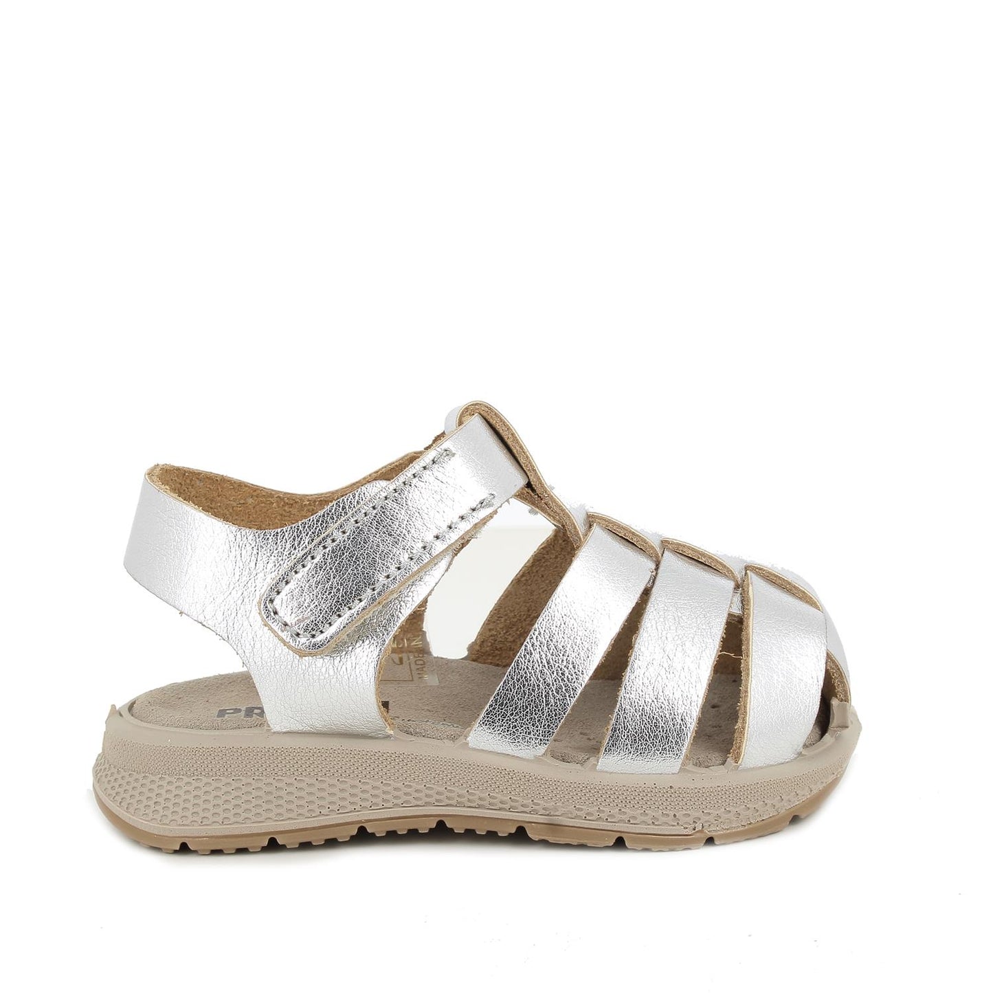 Primigi Girls' Silver Velcro Sandals with Anatomical Insole for Comfort and Style