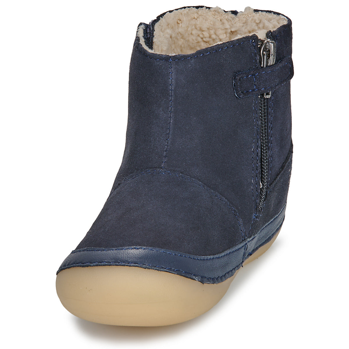 Kickers SOKIFAUNE Kids' Durable Leather Mid Boots - Marine Blue Comfort Shoes