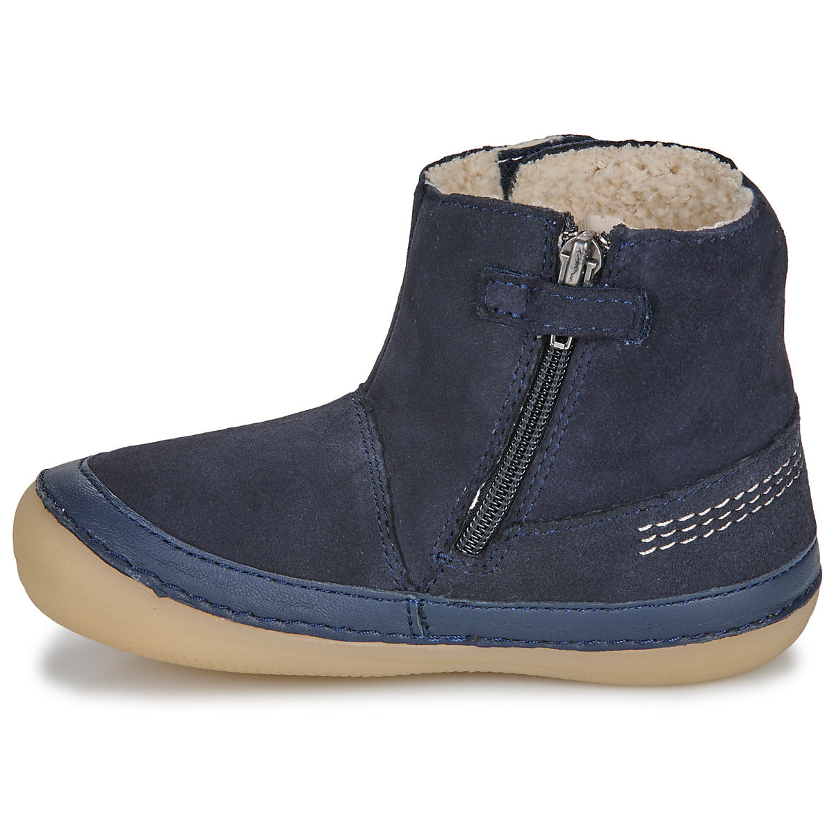 Kickers SOKIFAUNE Kids' Durable Leather Mid Boots - Marine Blue Comfort Shoes