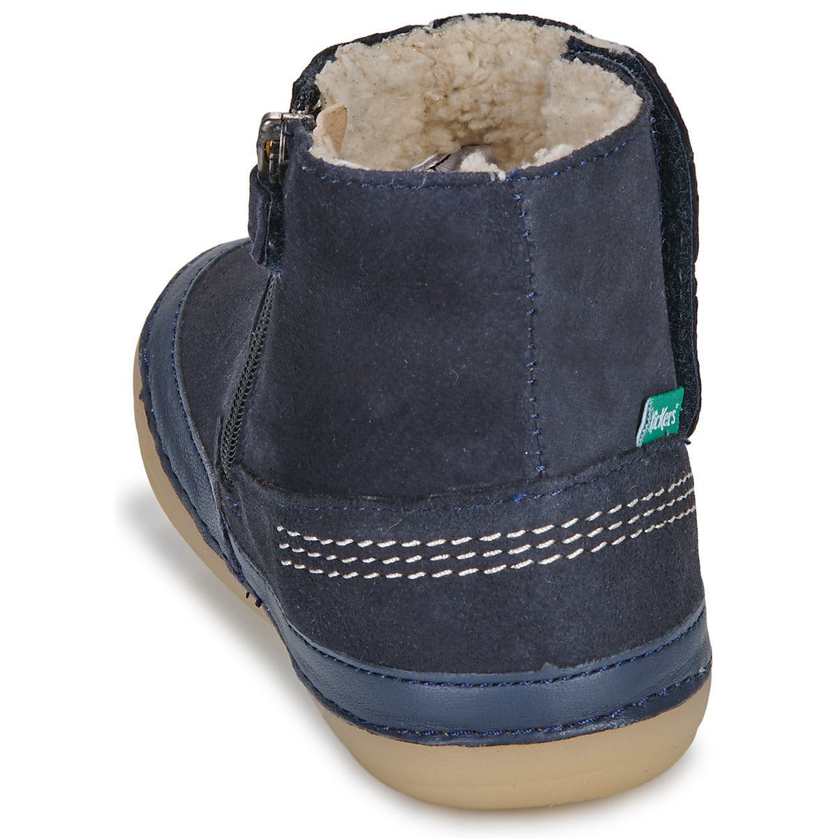 Kickers SOKIFAUNE Kids' Durable Leather Mid Boots - Marine Blue Comfort Shoes