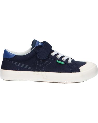 Kickers Kickgoldi Kids' Canvas Navy Sneakers with Easy Hook-and-Loop Closure