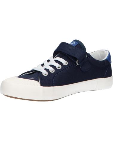 Kickers Kickgoldi Kids' Canvas Navy Sneakers with Easy Hook-and-Loop Closure