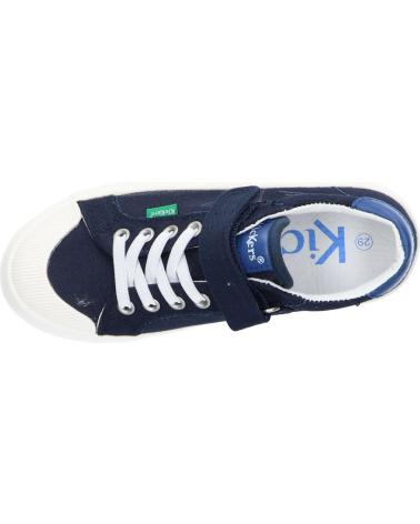 Kickers Kickgoldi Kids' Canvas Navy Sneakers with Easy Hook-and-Loop Closure