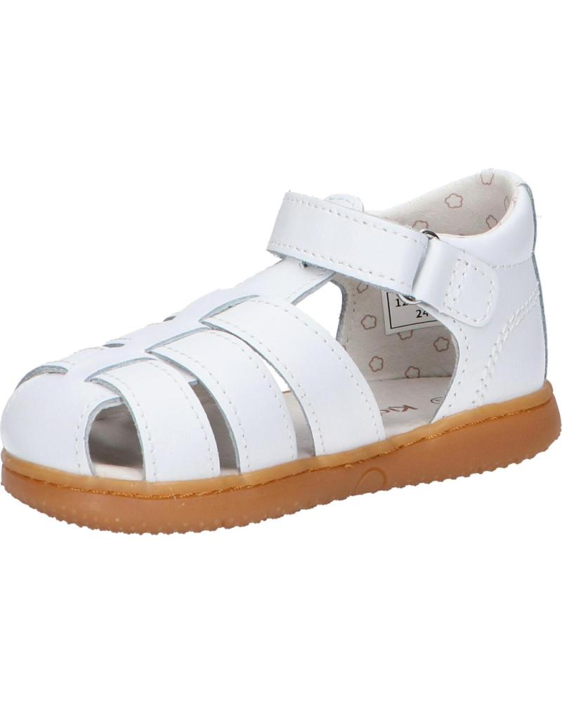 Kickers Flo Action White Leather Kids' Velcro Sandals – Durable, Comfortable, Play-Ready