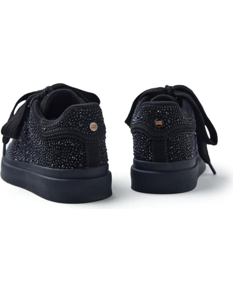 Gioseppo Girls' Black Glitter Canvas Sneakers - Stylish & Comfortable Everyday Shoes