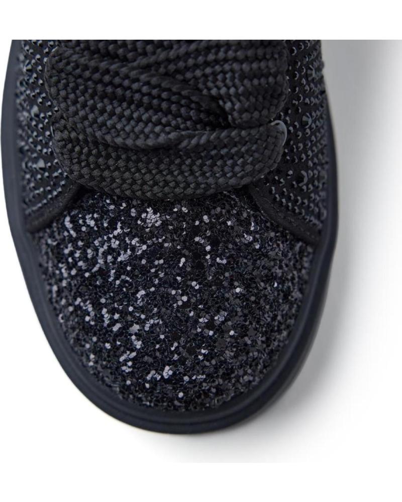 Gioseppo Girls' Black Glitter Canvas Sneakers - Stylish & Comfortable Everyday Shoes