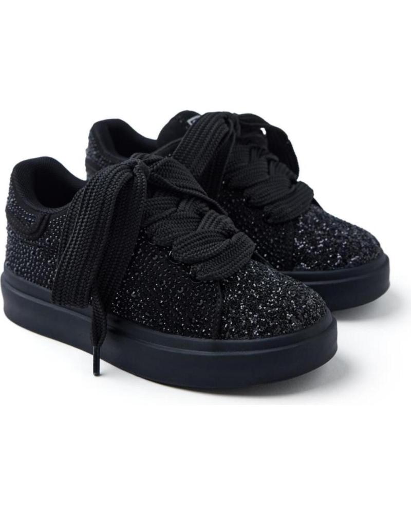 Gioseppo Girls' Black Glitter Canvas Sneakers - Stylish & Comfortable Everyday Shoes