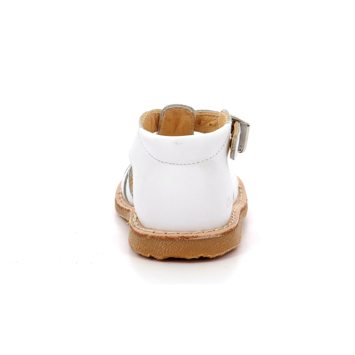 Aster Kids White Leather Binosmo Sandals with Secure Buckle Closure for Summer Comfort