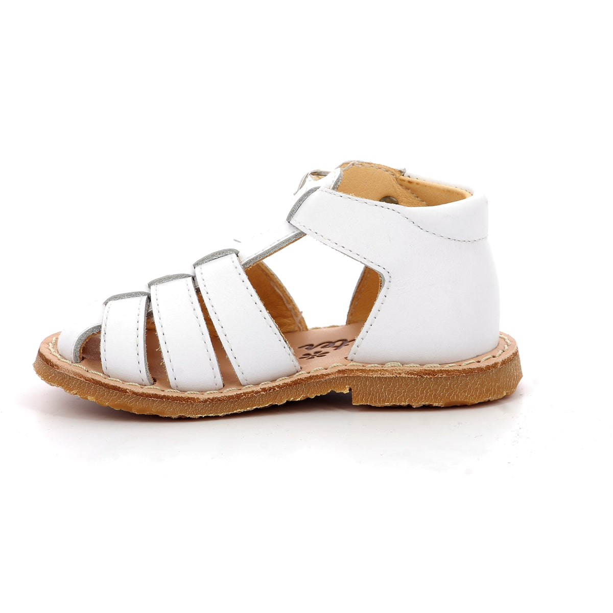 Aster Kids White Leather Binosmo Sandals with Secure Buckle Closure for Summer Comfort