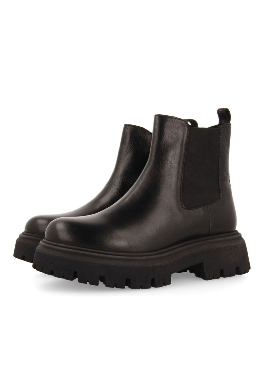 Gioseppo Hetland Kids' Black Leather Chelsea Boots with Track Soles