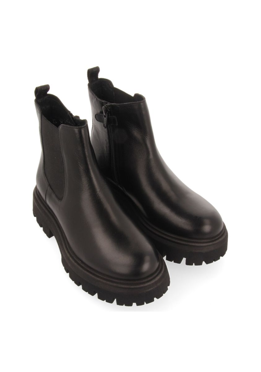 Gioseppo Hetland Kids' Black Leather Chelsea Boots with Track Soles