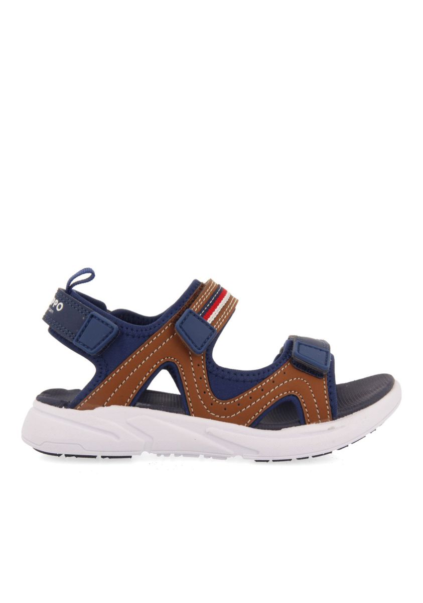 Kids' Adjustable Brown Sport Sandals with Colorful Accents and EVA Sole