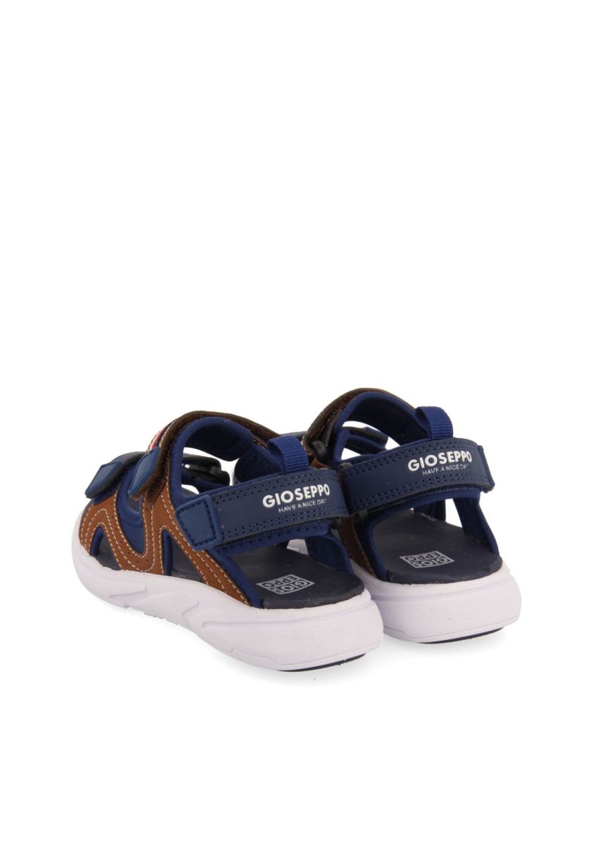 Kids' Adjustable Brown Sport Sandals with Colorful Accents and EVA Sole