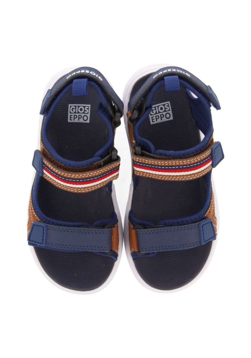Kids' Adjustable Brown Sport Sandals with Colorful Accents and EVA Sole