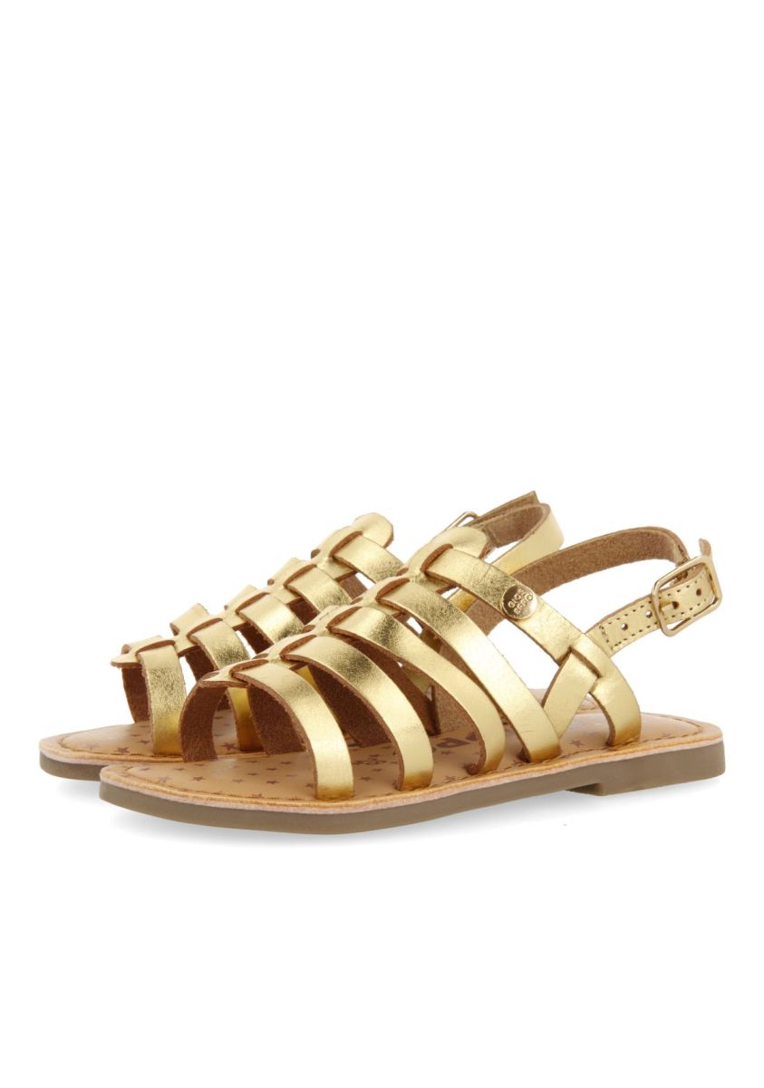 Gioseppo Leni Golden Leather Roman-Style Sandals for Kids - Ultimate Comfort