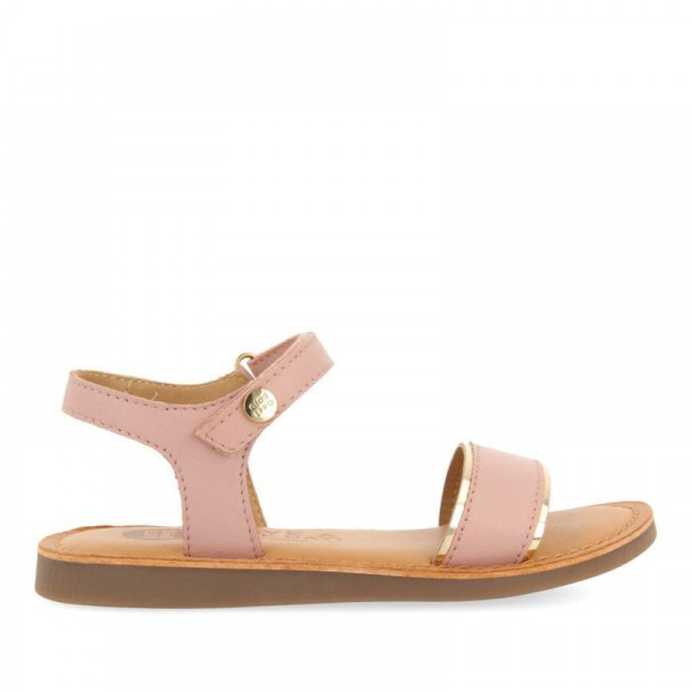 Gioseppo Pink Leather Girls' Sandals with Metallic Accents 72112