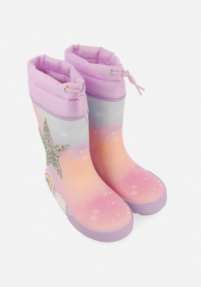 Gioseppo Kids' Durable Waterproof Natural Rubber Rain Boots with Patches