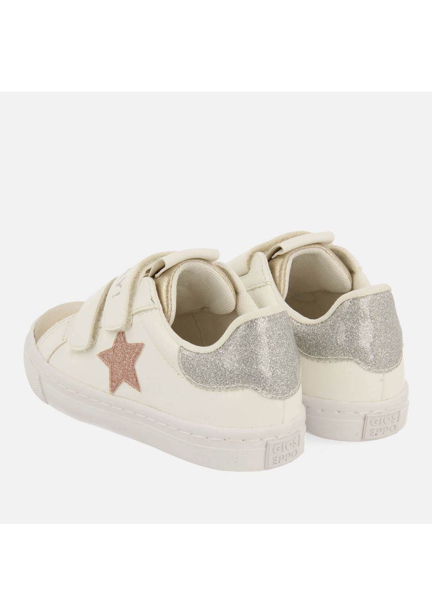 Gioseppo Orkeny White Sequin Tennis Shoes with Memory Effect Insole