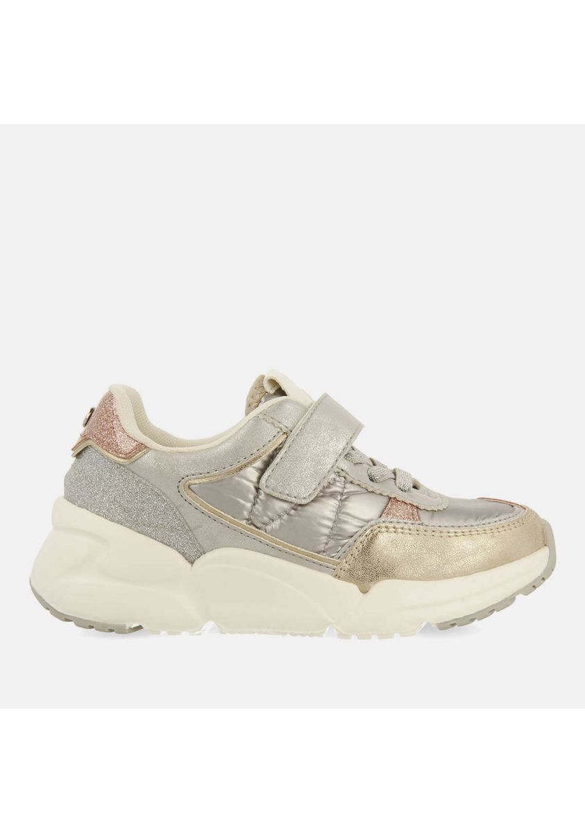 Gioseppo Gorham Silver Metallic Sneakers with Velvet Laces for Kids
