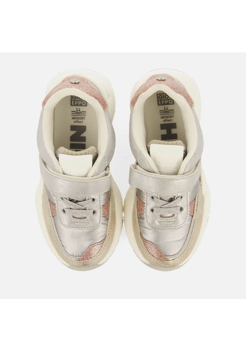Gioseppo Gorham Silver Metallic Sneakers with Velvet Laces for Kids