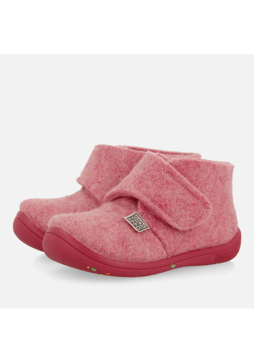 Gioseppo Scipio Pink High-Top House Slippers for Kids with Adjustable Closure