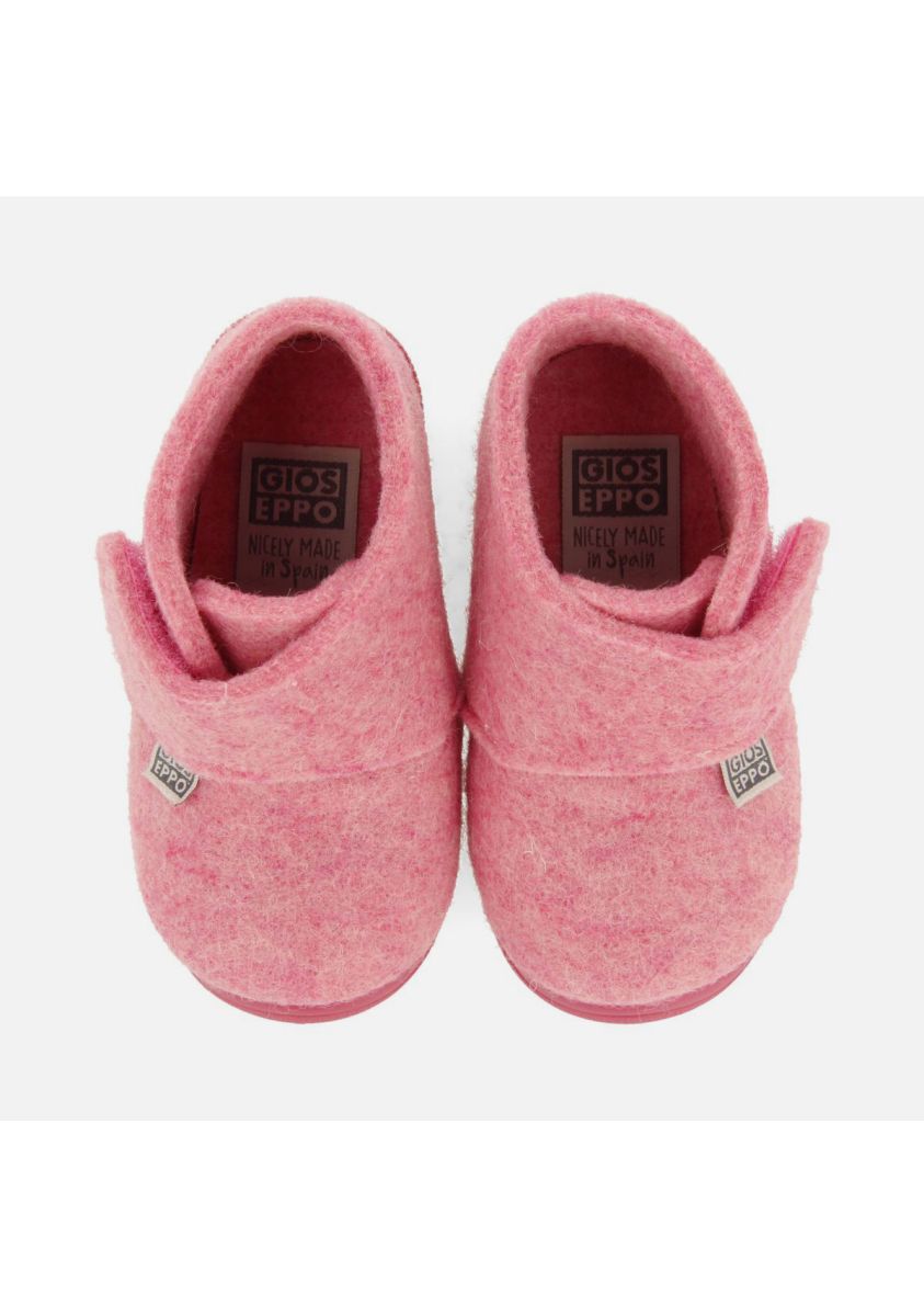 Gioseppo Scipio Pink High-Top House Slippers for Kids with Adjustable Closure