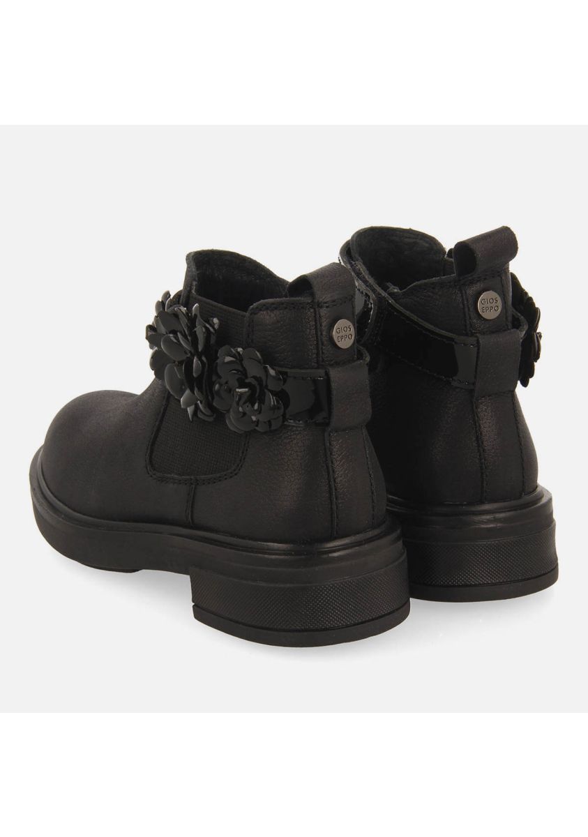 Stylish Black Ankle Boots with Removable Floral Bracelet and Comfortable Insole