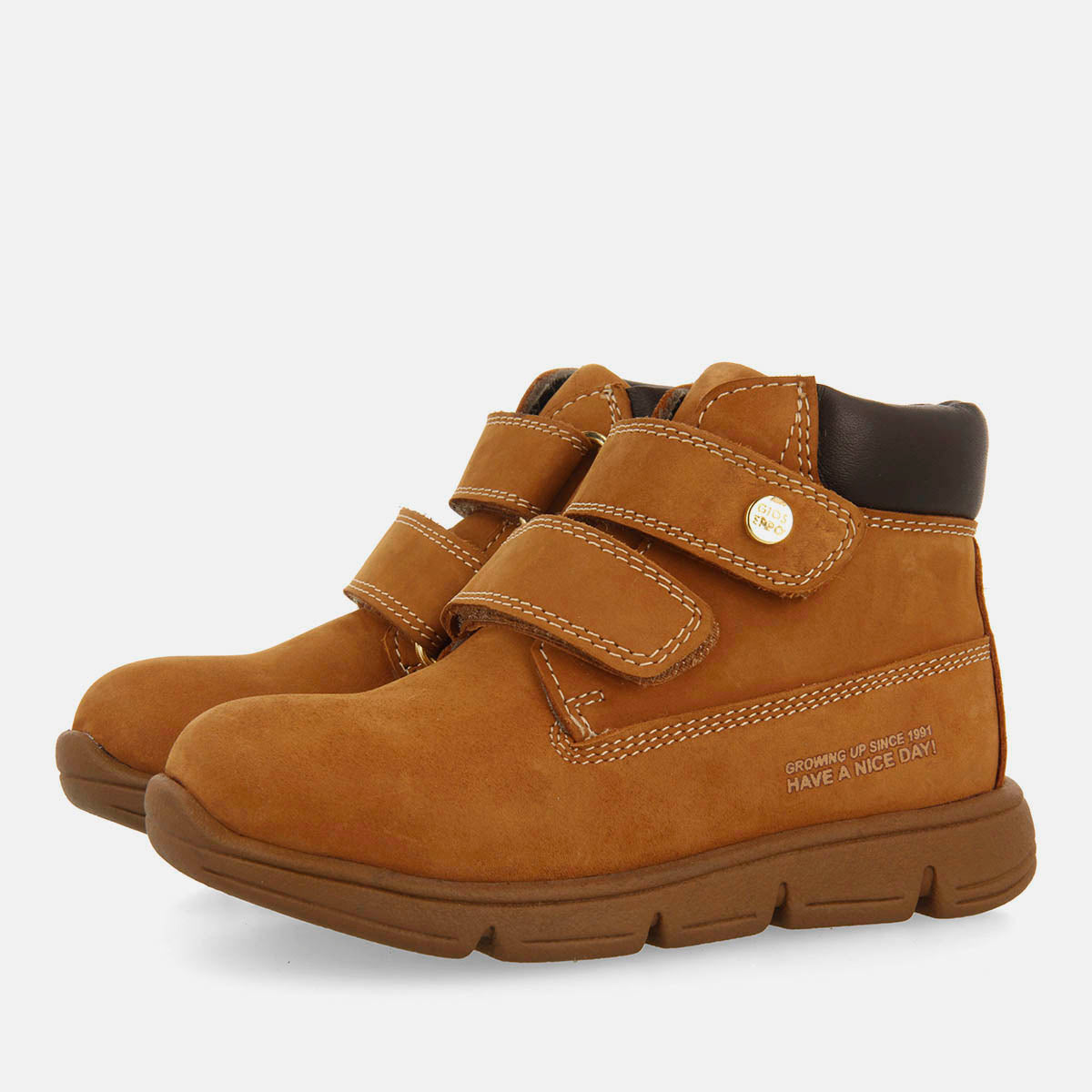 Gioseppo Women's Tan Leather Conklin Ankle Boots with Adjustable Closures