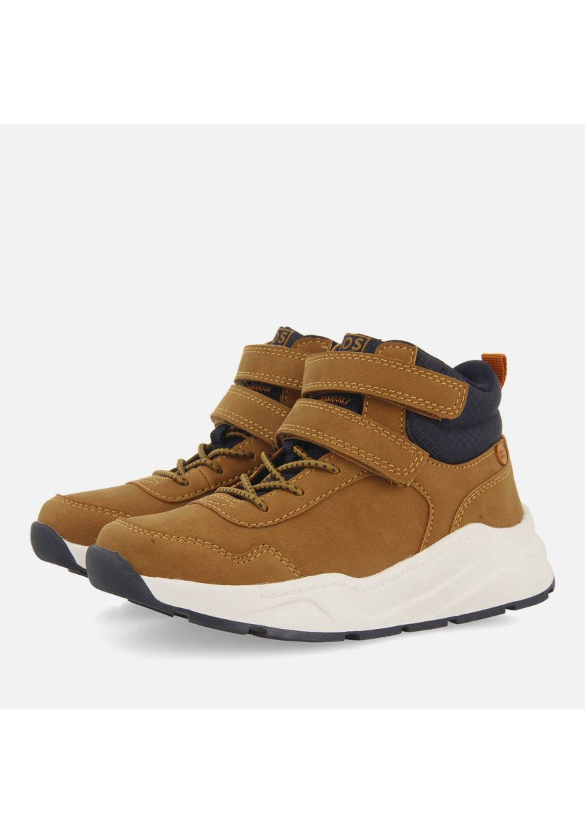 Gioseppo Lorinci Camel High-Top Sneakers with Adjustable Closures