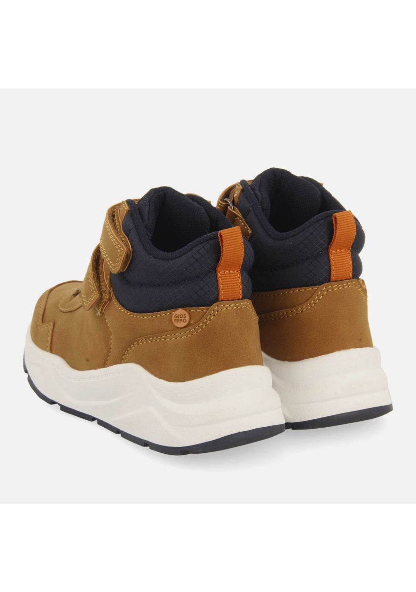 Gioseppo Lorinci Camel High-Top Sneakers with Adjustable Closures