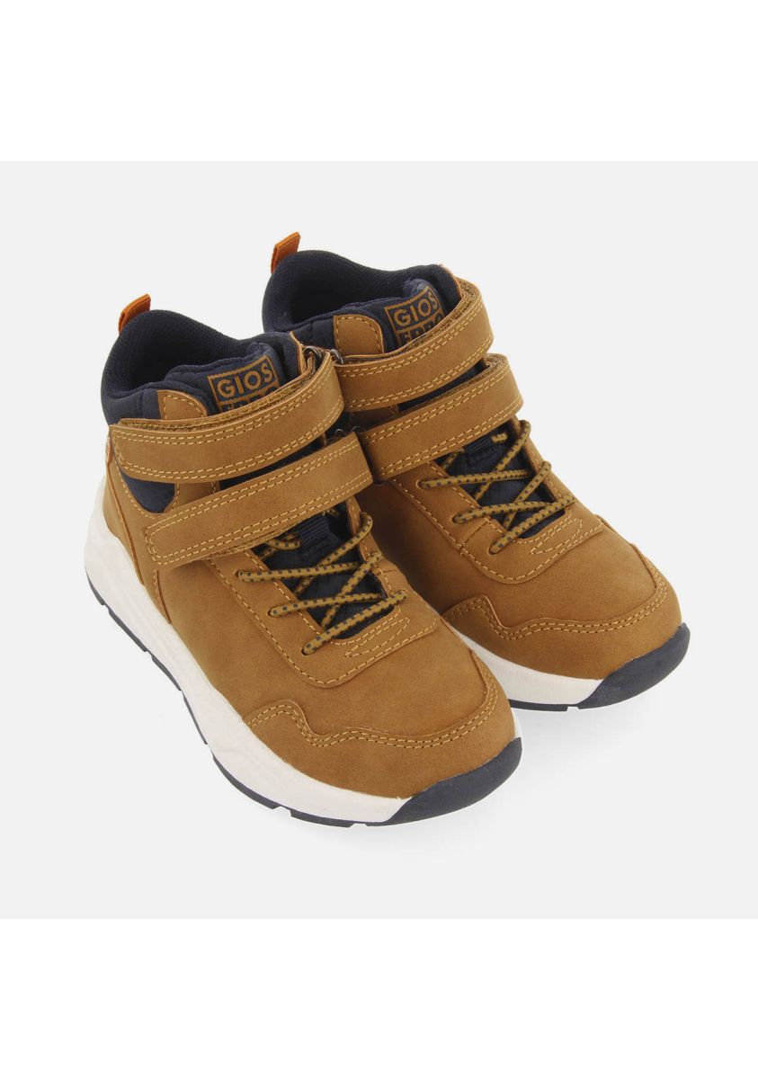 Gioseppo Lorinci Camel High-Top Sneakers with Adjustable Closures