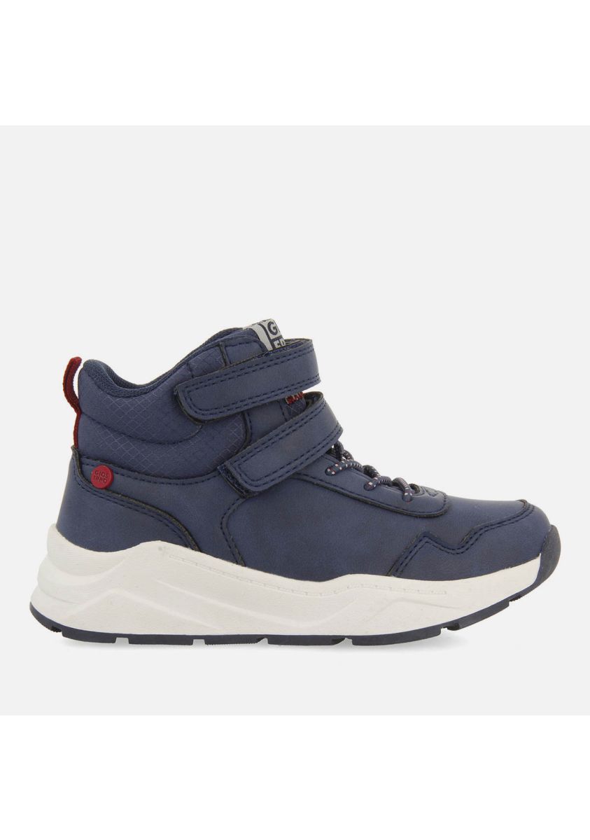 LORINCI Breathable High-Top Navy Blue Kids' Sneakers with Adjustable Fasteners