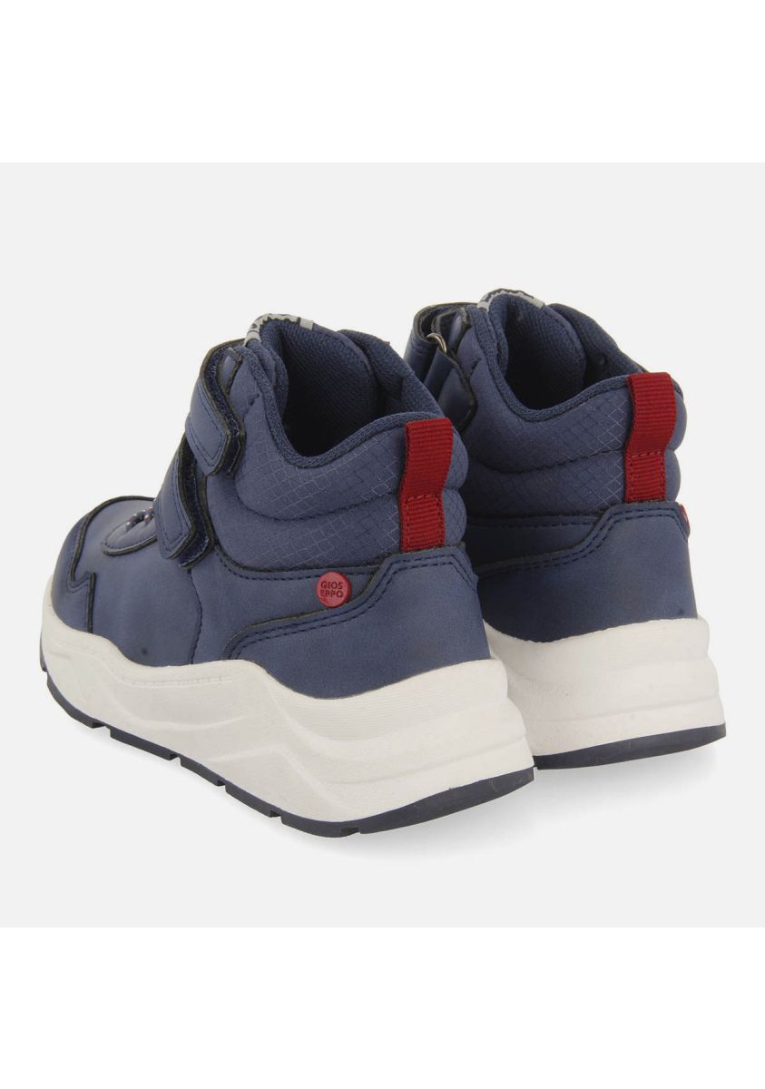 LORINCI Breathable High-Top Navy Blue Kids' Sneakers with Adjustable Fasteners
