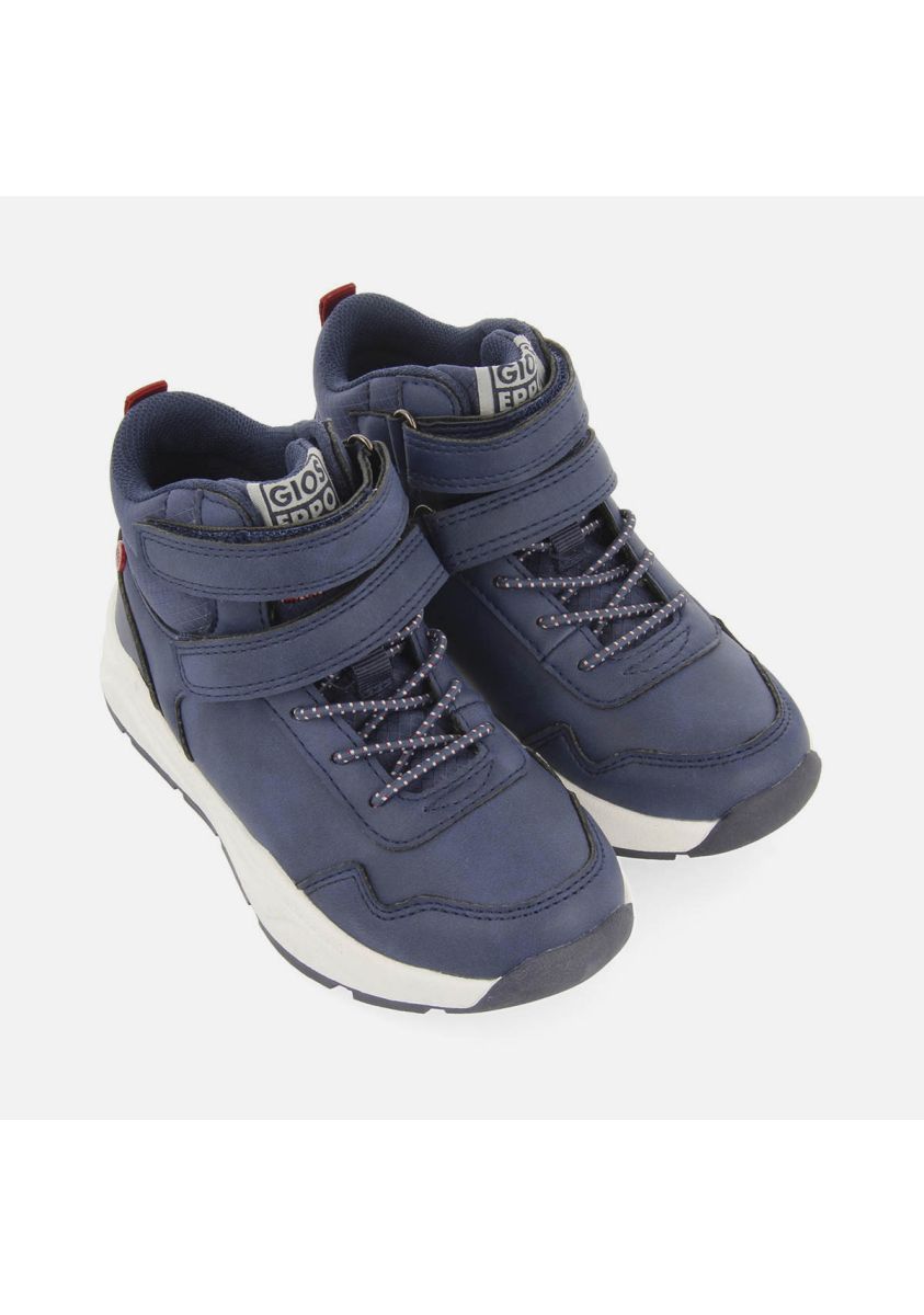 LORINCI Breathable High-Top Navy Blue Kids' Sneakers with Adjustable Fasteners