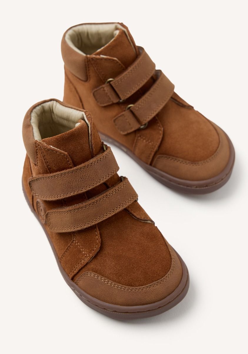 Gioseppo Barefoot Kids Suede Leather Ankle Boots - Flexible, Wide Toe, Natural Stride