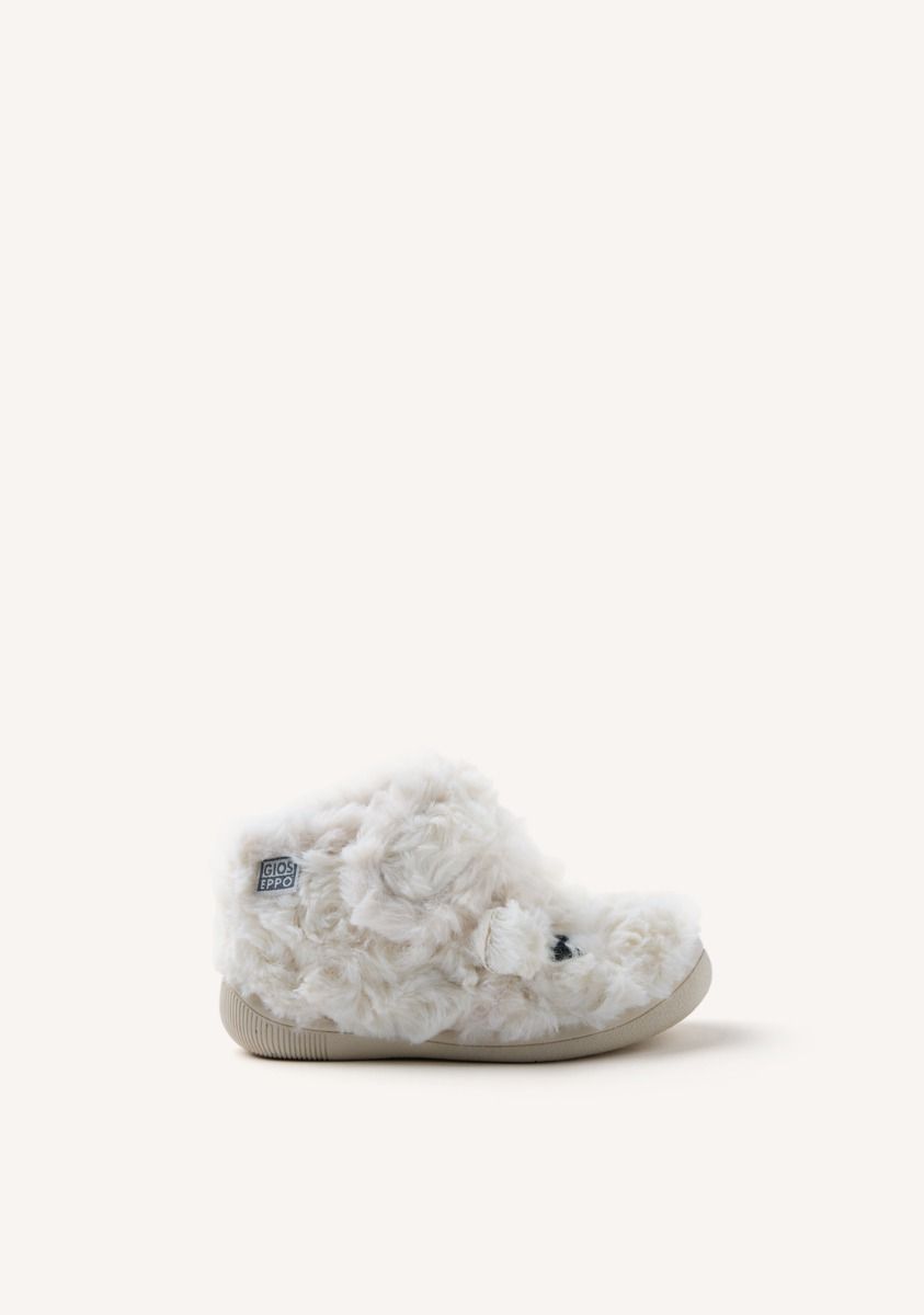 Gioseppo Kids' Cozy Off-White Fur House Slippers - Plush, Non-Slip, Adjustable