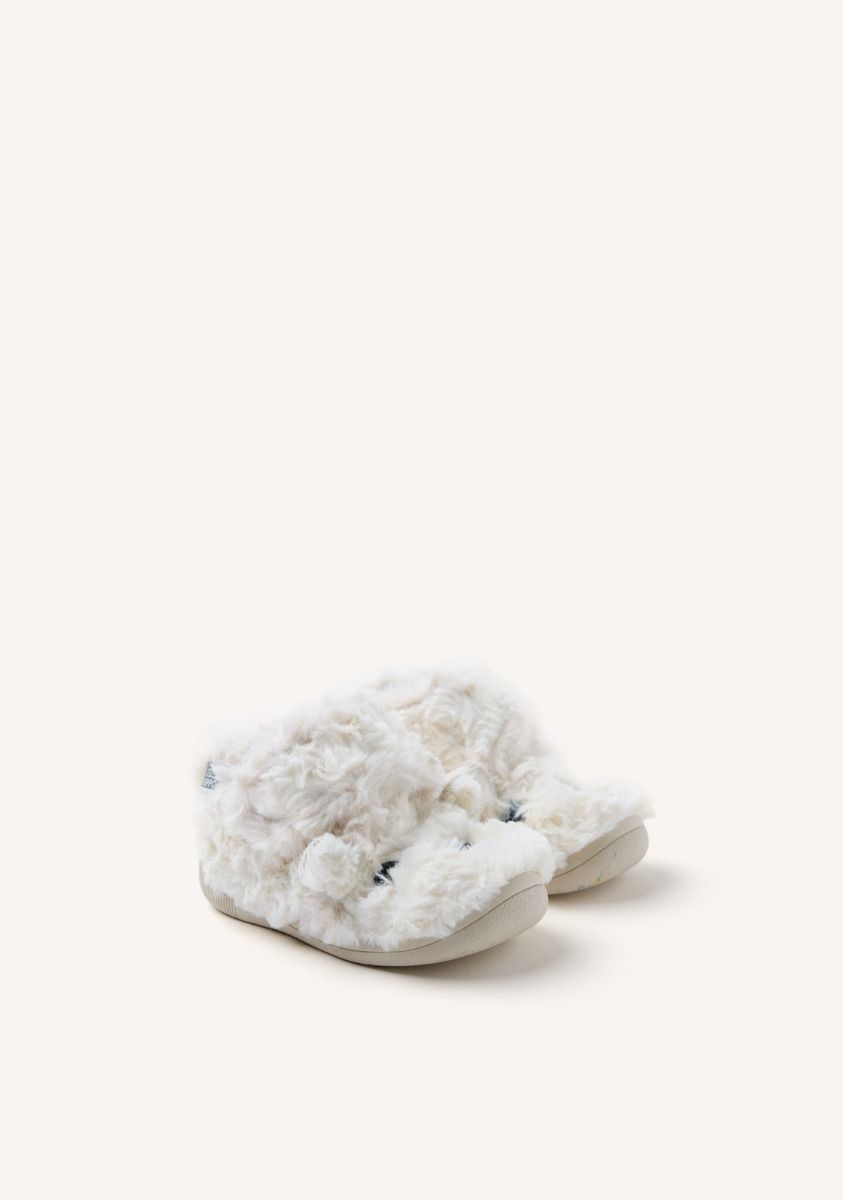 Gioseppo Kids' Cozy Off-White Fur House Slippers - Plush, Non-Slip, Adjustable